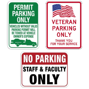 Reserved Parking Signs