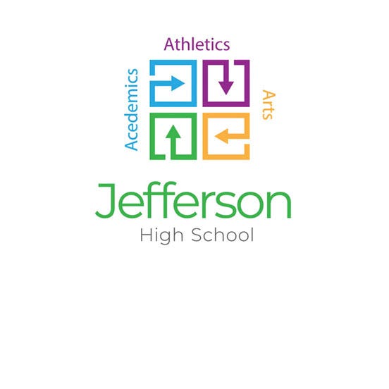 Style 3A - Jefferson High School Example - Logo Design Library